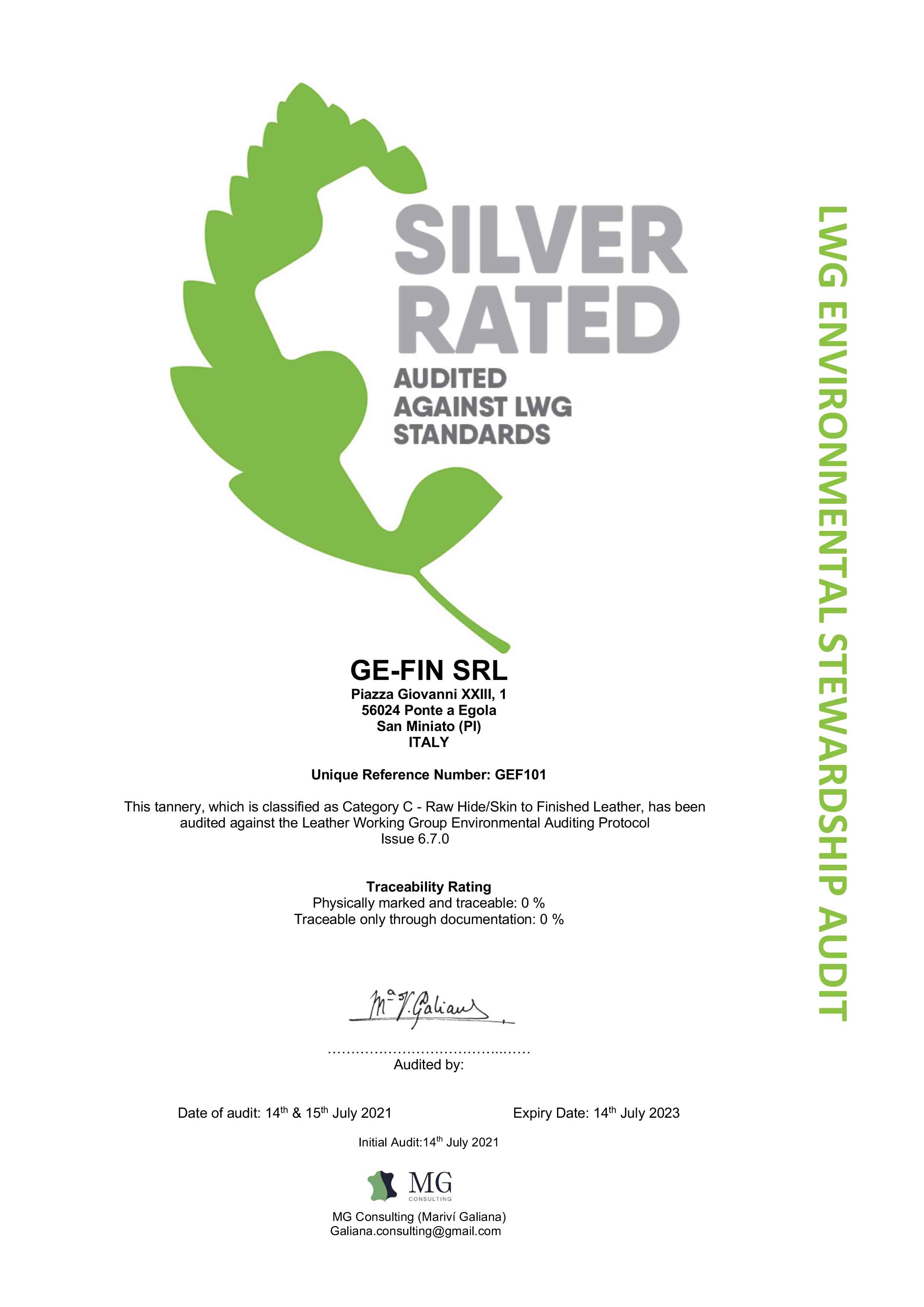 SILVER RATED